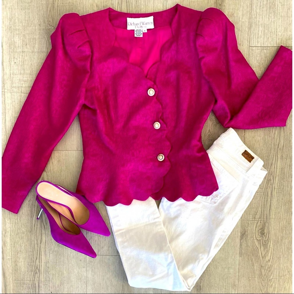 Richard Warren Pink Shoulder Padded Blazer Vintage
